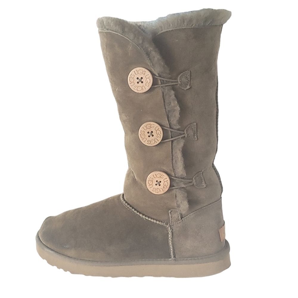 UGG Tall Button Suede Boots in Chestnut Brown